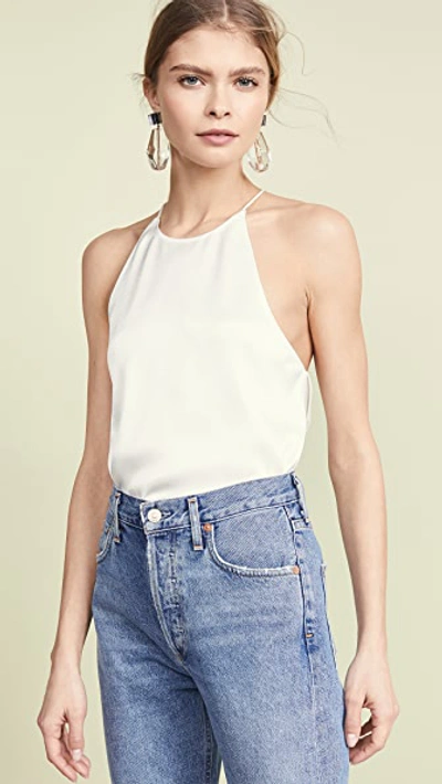Alice And Olivia Emmeline Tie Back Tank In Off White