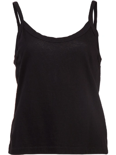 Re/done Scoop-neck Jersey Cotton Tank Top In Black