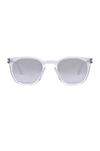 Saint Laurent Sl 28 49mm Mirrored Square Sunglasses In Crystal