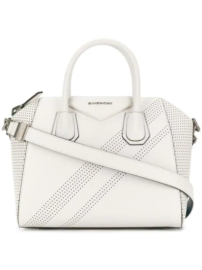 Givenchy Antigona Small Perforated Leather Satchel Bag In Neutral