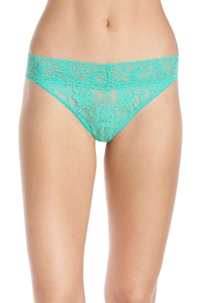 Hanky Panky Stretch Lace Original-rise Thong In Agave Green