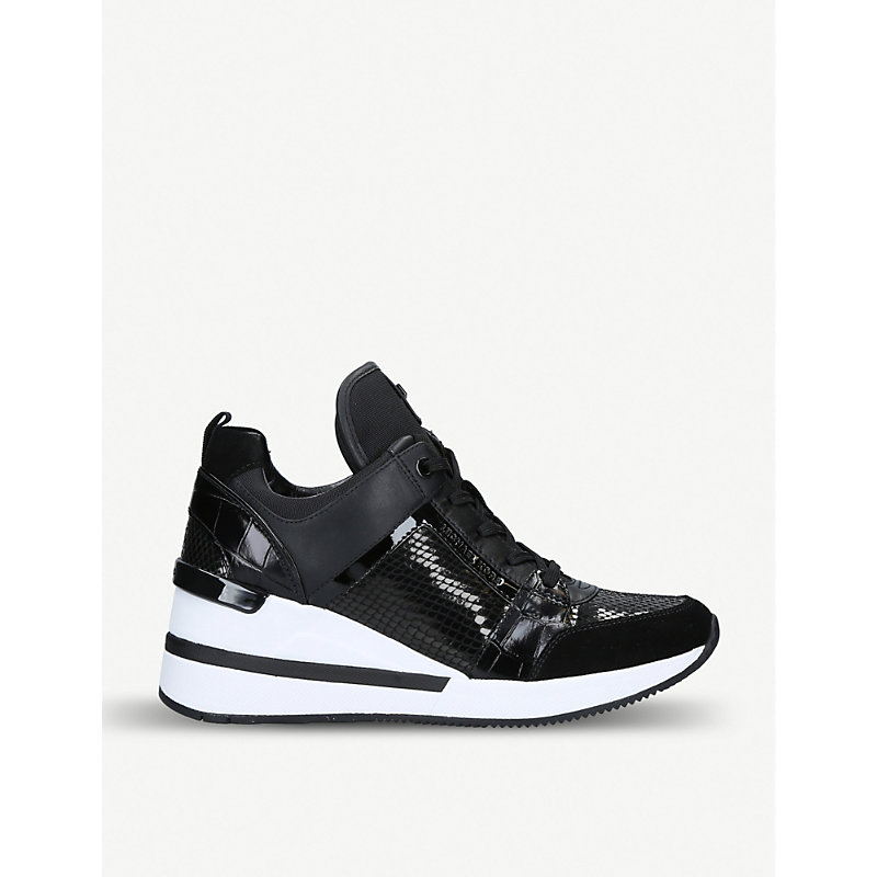 georgie denim and leather trainer