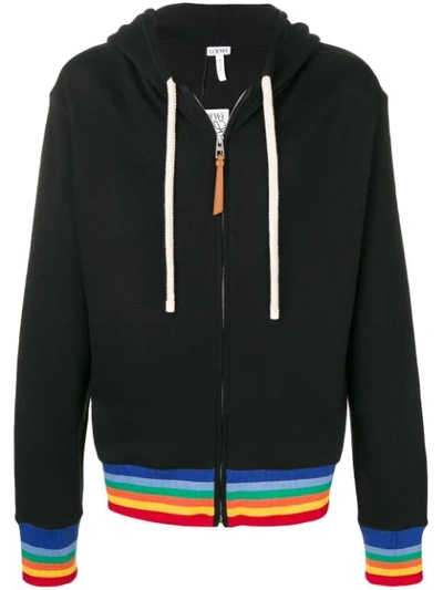 LOEWE RAINBOW RIB ZIP HOODIE M ストライプパーカー