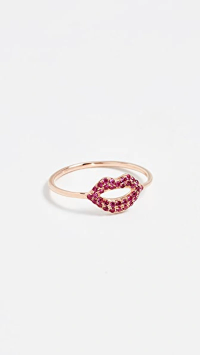 Sydney Evan 14-karat Rose Gold Ruby Earrings