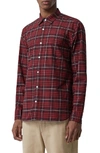 Burberry George Slim Fit Check Sport Shirt In Maroon  Check