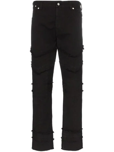 Vyner Articles Fringed Trims Slim-fit Jeans In Black