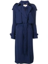 Michael Michael Kors Relaxed Fit Trench Coat In Blue