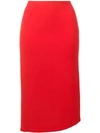 Poiret Asymmetric Midi Dress In Red