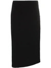 Poiret Asymmetric Midi Skirt In Black
