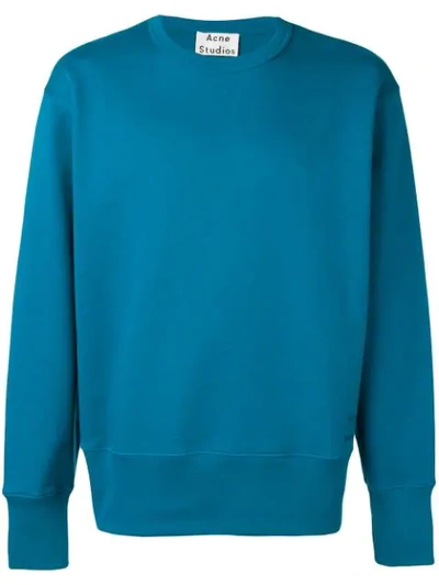 Acne Studios Oversized Crew Neck Sweatshirt In Blue