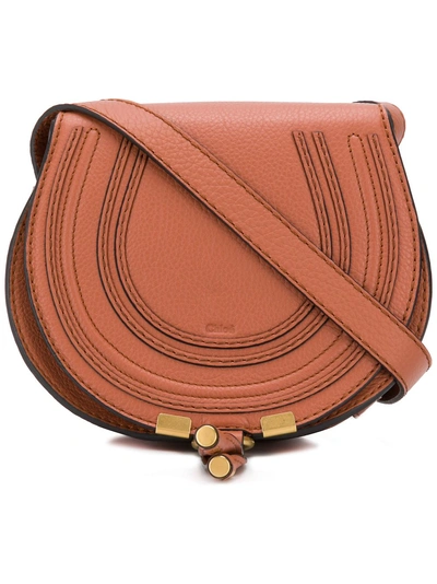 Chloé Marcie Mini Shoulder Bag In Brown
