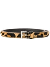 Prada Animal-patterned Buckle Belt In Brown