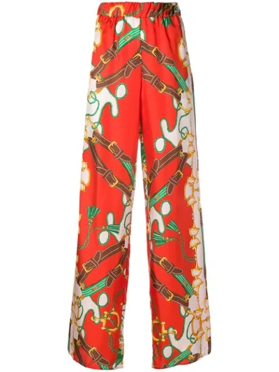 P.a.r.o.s.h Floral Print Trousers In Red