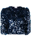 P.a.r.o.s.h Sequin Embellished Cropped Jacket In Blue