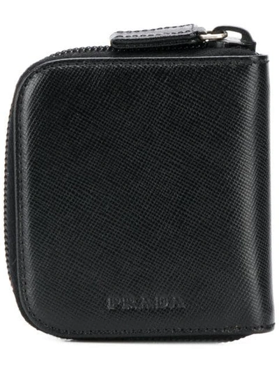 Prada Half Zipped Wallet In Black