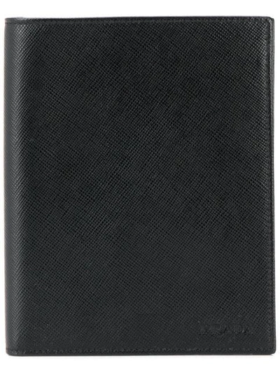 Prada Logo Bifold Wallet - Black