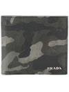 Prada Camouflage Print Bifold Wallet - Green