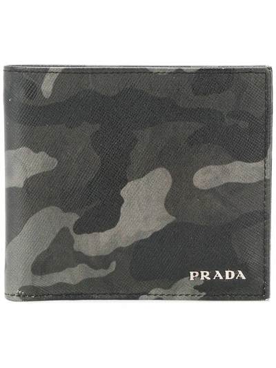 Prada Camouflage Print Bifold Wallet - Green