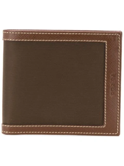 Prada Logo Bifold Wallet In Brown