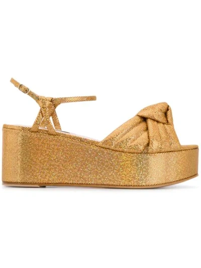 Casadei Glitter Platform Sandals In Metallic