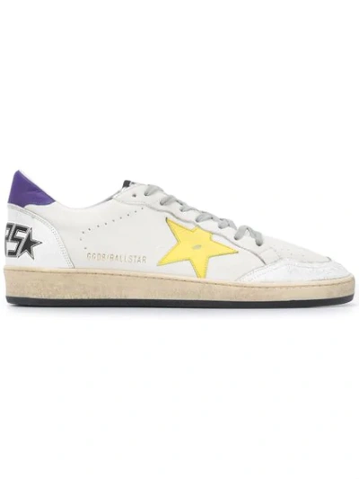 Golden Goose Ball Star Sneakers In R9 White Purple