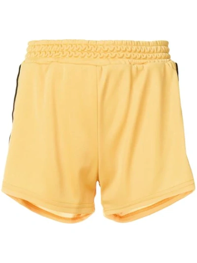 Chiara Ferragni Eye Stripe Jersey Shorts In Yellow