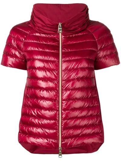Herno Shortsleeved Padded Jacket In Red