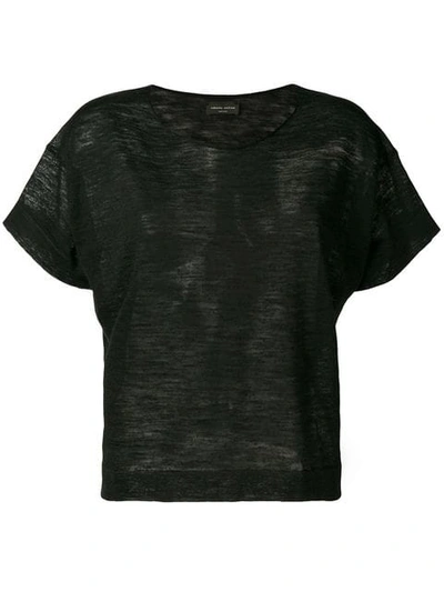 Roberto Collina Scoop Neck T-shirt In Black