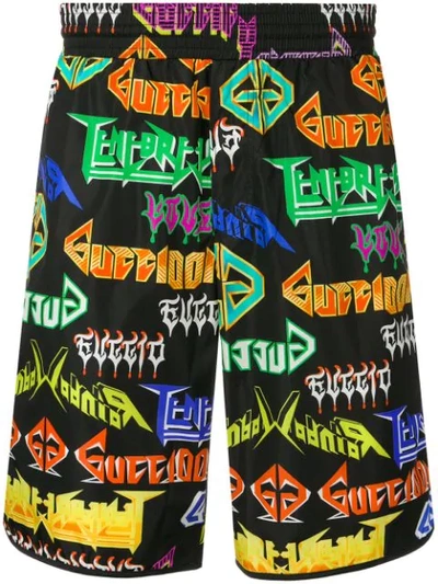 Gucci Black & Multicolor Metal Mix Swim Shorts