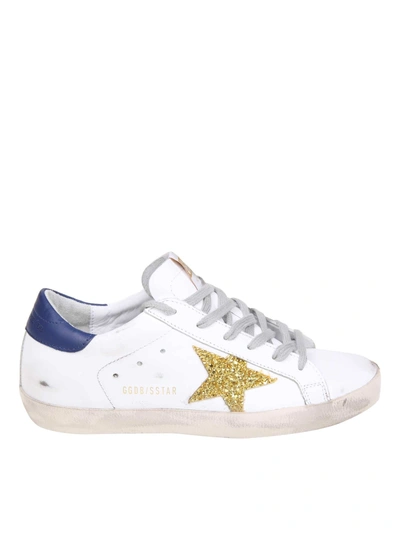 Golden Goose Superstar Sneakers In White Leather In White/gold