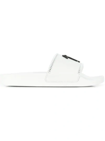 Giuseppe Zanotti Brett Logo Slides In White