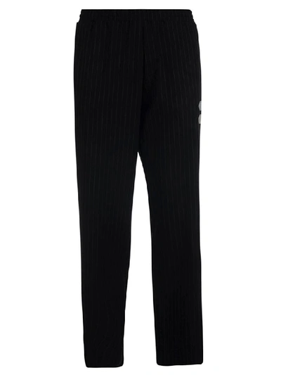 Off-white Pinstripe Trousers In Black