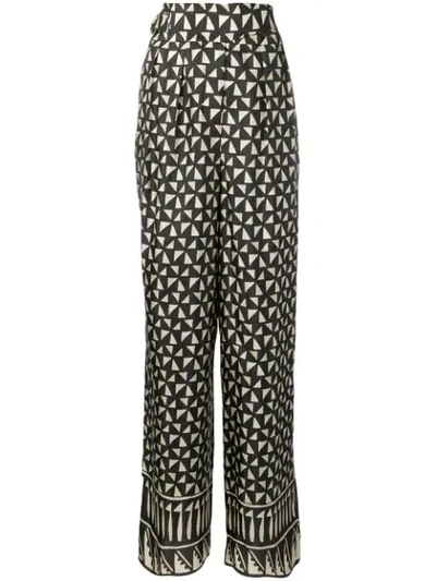 Alberta Ferretti Geometric Printed Trousers In Multicolour