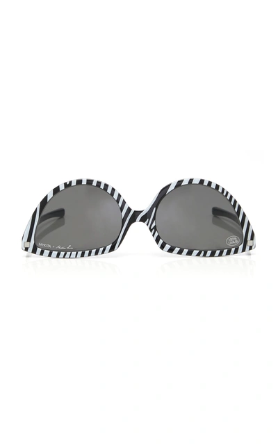 Mykita + Martine Rose Sos Reversible Striped Acetate Sunglasses In Black
