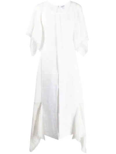 Loewe Handkerchief-sleeve Cotton Midi Dress In White