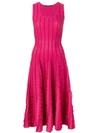 Antonino Valenti Ruffle Trimming Knitted Dress In Fucsia