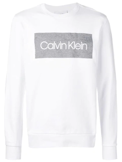 Calvin Klein Logo Print Sweatshirt In White