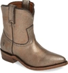 Frye Billy Bootie In Golden Silver Leather