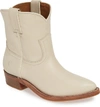Frye Billy Bootie In Off White Leather