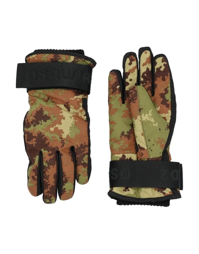 Dsquared2 Gloves In Military Green