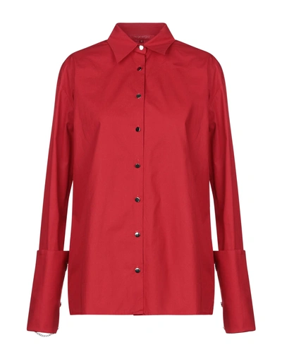 Rouge Margaux Solid Color Shirts & Blouses In Red