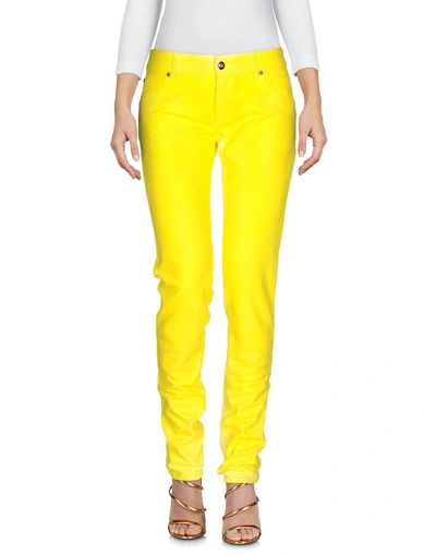 Versace Denim Pants In Yellow