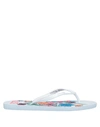 Ea7 Toe Strap Sandals In White