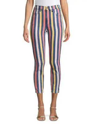 multicolor striped jeans