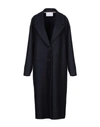 Harris Wharf London Coat In Dark Blue
