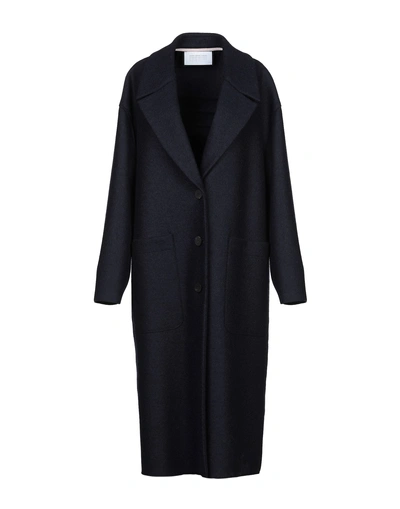 Harris Wharf London Coat In Dark Blue