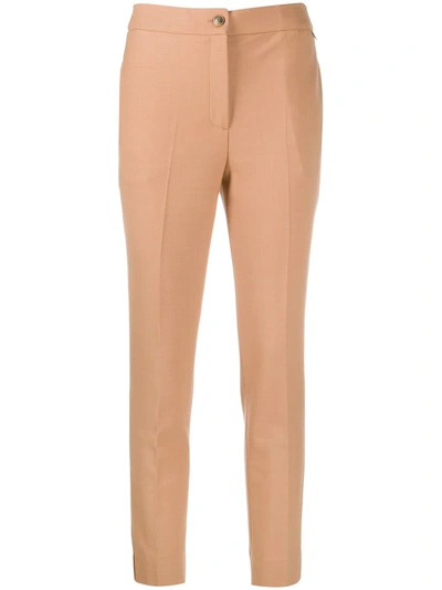 Twinset Slim-fit Tailored Trousers In Sand