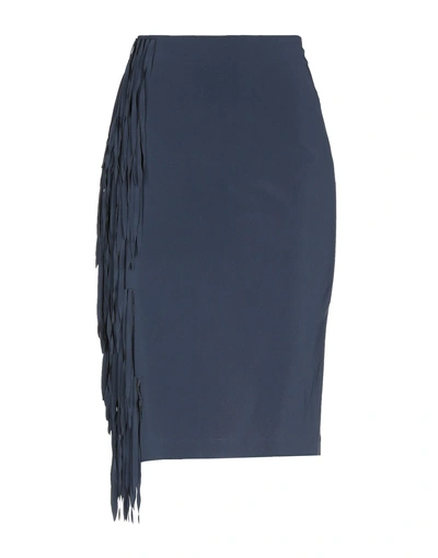Brunello Cucinelli Midi Skirts In Dark Blue