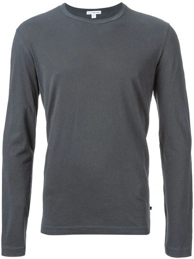 James Perse Crew Neck Jersey T-shirt In Grey