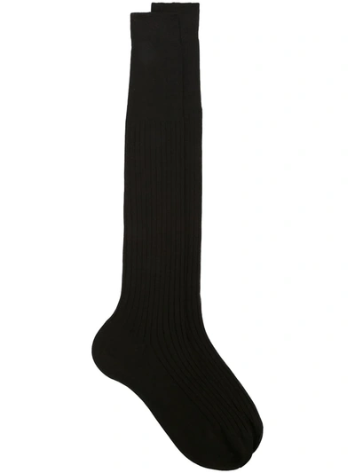 Fashion Clinic Timeless Ribbed High Socks In Black